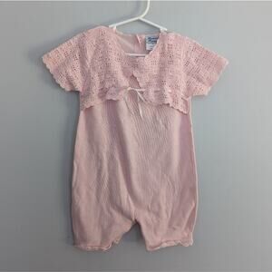 Vintage Girl's Piccino Piccina Light Pink Sweater Romeper 18 Months